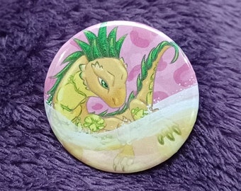 Pineapple Juice Dragon - Medium (1.45in) Button Pin