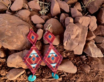 Sedona Red Rocks Authentic Potawatomi Native American Earrings