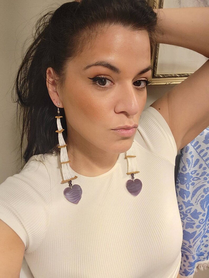 Wampum Shell Heart and Dentalium Shell Tiered Authentic Etsy