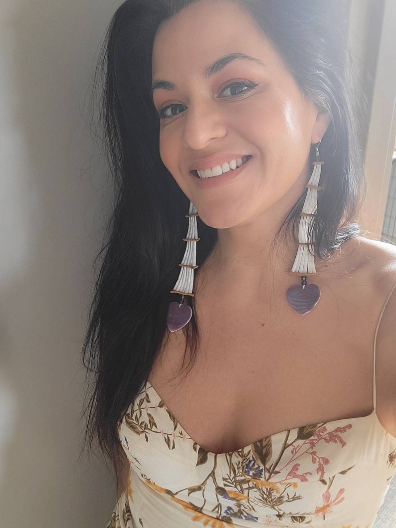 Wampum Shell Heart and Dentalium Shell Tiered Authentic Etsy