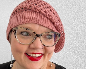 CROCHET PATTERN || Izza Summer Slouch Beanie, Beret || dk weight, Stitch Diagrams & Written, PDF; Mesh for Beach or Music Festival