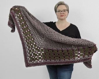 Vasix Shawl crochet pattern bulky yarn Beginner Easy Quick Stitch Cozy Gift by Rebecca Velasquez | Revel Crochet