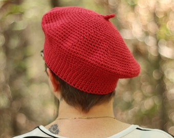 CROCHET PATTERN || Ferrina Beret || Worsted Yarn, Classic Beret, Teen/Adult, Easy stitching, One/1 Skein, Stitch Diagrams & Written