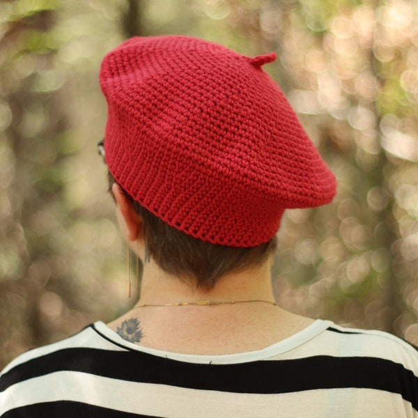 CROCHET PATTERN || Ferrina Beret || Worsted Yarn, Classic Beret, Teen/Adult, Easy stitching, One/1 Skein, Stitch Diagrams & Written