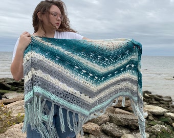 Wrap Up Easy Bulky Crochet Shawl Pattern Large Plus Size by Rebecca Velasquez RV designs