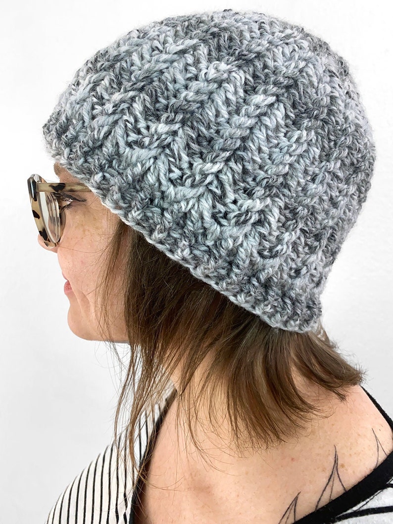 Tabei Hat Crochet Pattern Worsted Yarn, Texture Beanie Adult Teen by Rebecca Velasquez Revel Signature Collection image 3