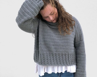 CROCHET PATTERN | Surprise Sweater Crochet Pattern; Easy, Beginner friendly, Oversized, Size Inclusive