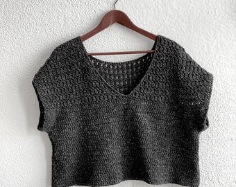 Capaldi Tee Crochet Pattern by Rebecca Velasquez - Revel Signature Collection RV Designs, Crop Top