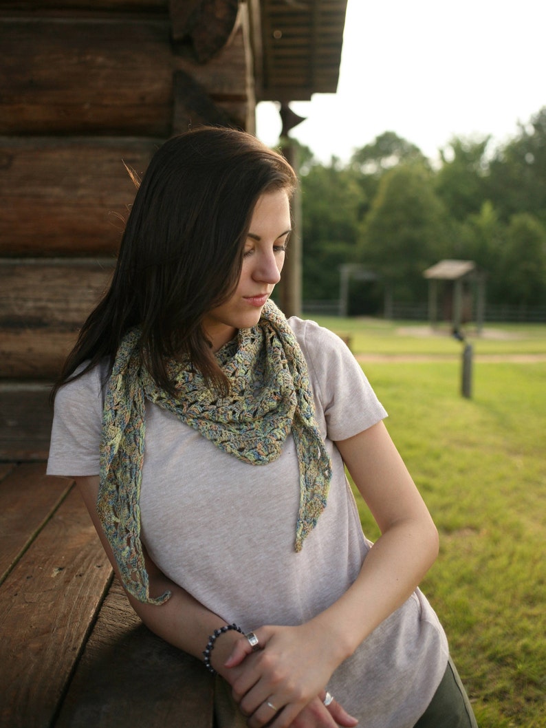 Teesdale Shawl Crochet Pattern by Rebecca Velasquez RV Designs, Narrow Triangle Lace image 5