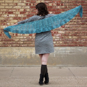 Thorns Shawl Crochet Pattern by Rebecca Velasquez - RV Designs, Easy Lace Narrow Shawlette