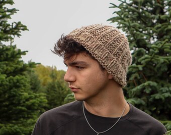 Carten Beanie Hat Knit Pattern, by Rebecca Velasquez – RV Designs, Men Women Unisex, Size Teen Adult, Super Bulky, Quick Gift