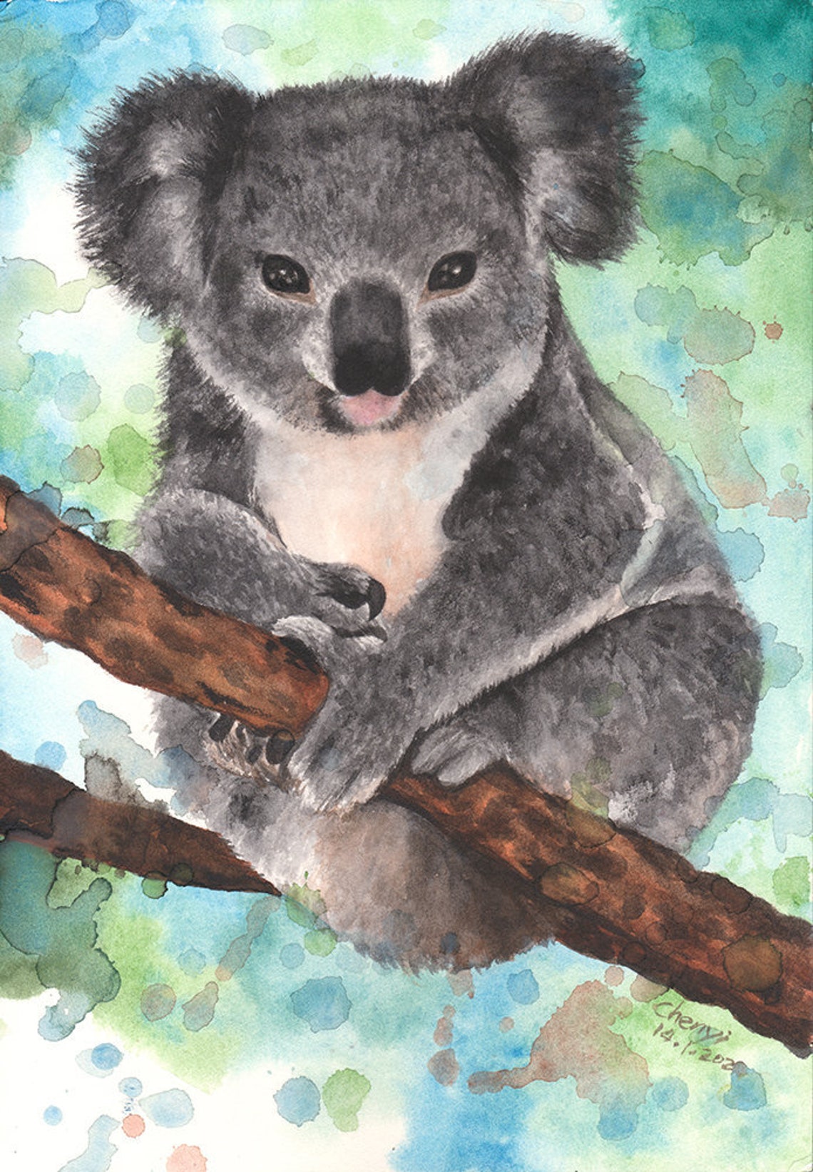 Koala Bear . Watercolor . Art Print . Decor . A4 . A3 Etsy