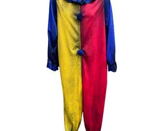 Creepy Clown Suit "The Last Laugh" Killer Crazy Clown Jumper Halloween Costume Adult OS