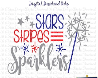 Sparklers 4th of July SVG, Stars & Stripes,  Summer Time svg, USA svg, Independence Day, Fourth of July, Cricut SVG Downloads