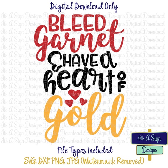 Download Bleed Garnet Heart Of Gold Svg Garnet And Gold Fsu Svg Etsy