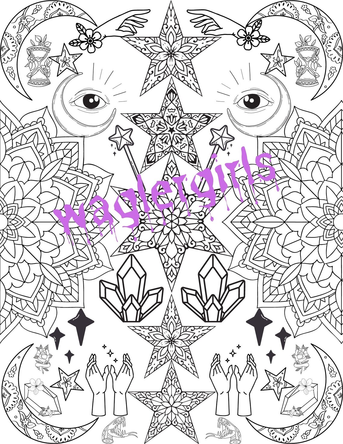 Mystical Adult Coloring Pages Adult Coloring Pages Instant | Etsy