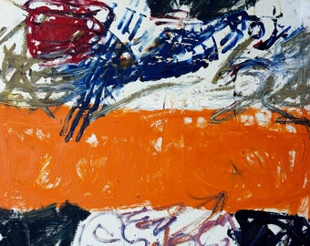 Mothers day Abstract expressionism large original oil painting abstract living room art wall art hand painted title Orange Bar