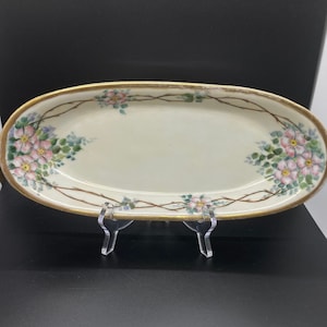 Vintage Hand Painted Celery Serving Dish