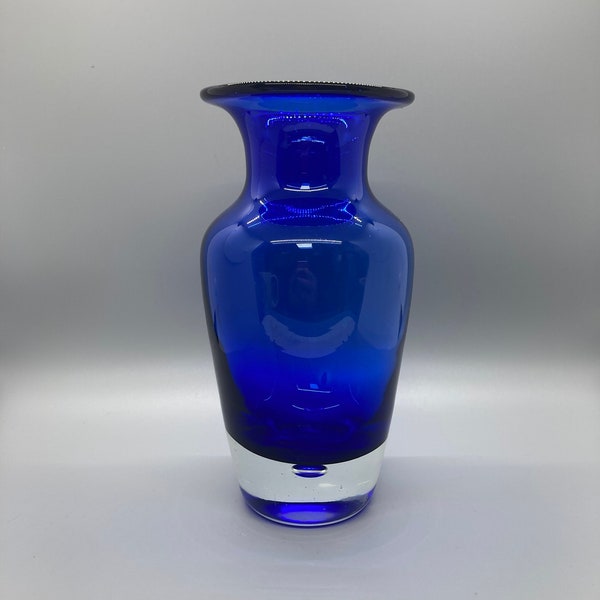 Blue Glass Vase Etsy