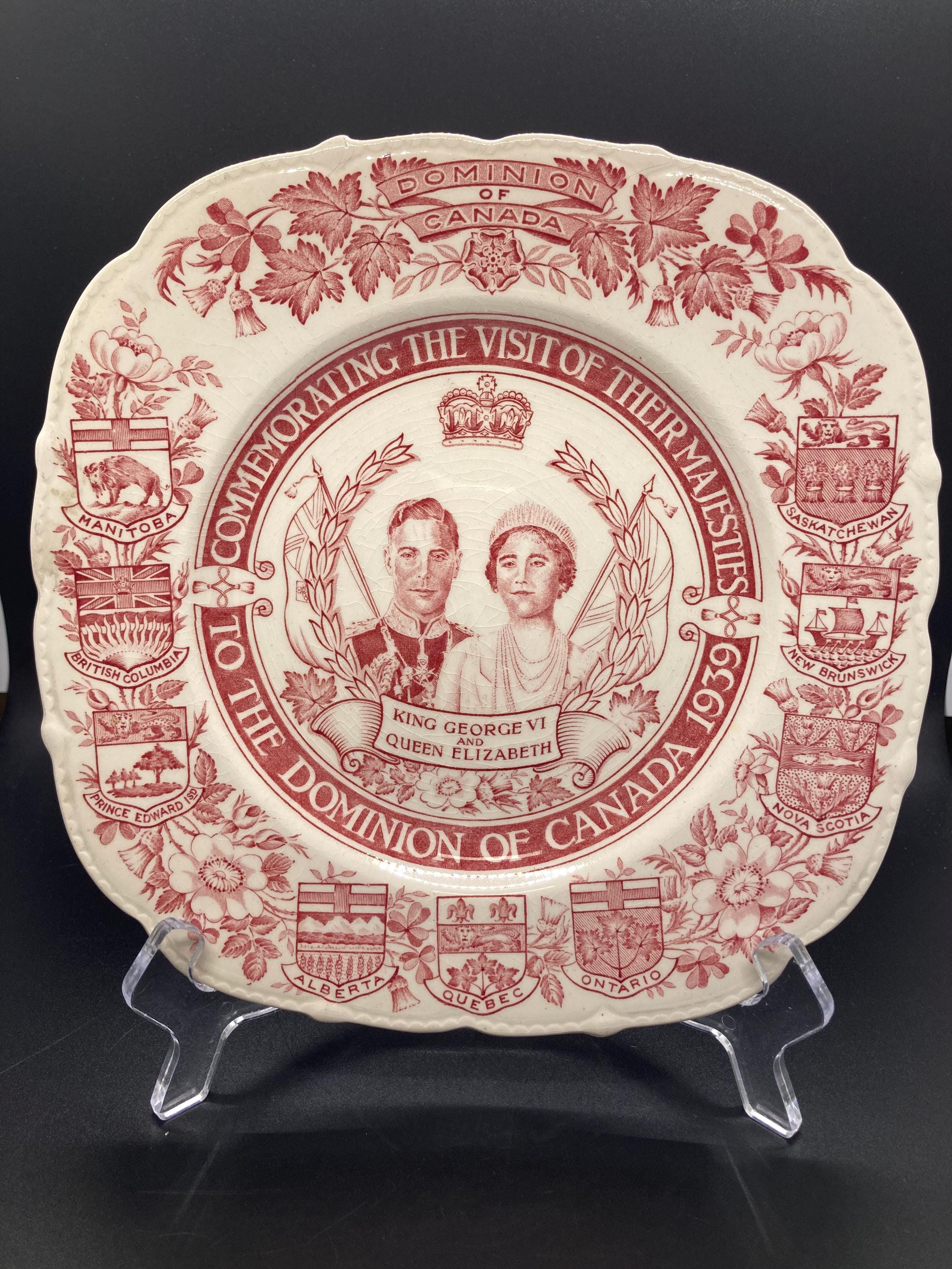 Visit Plate SINGLE Vintage James Maddock & Sons King George Queen Elizabeth 1939 ...