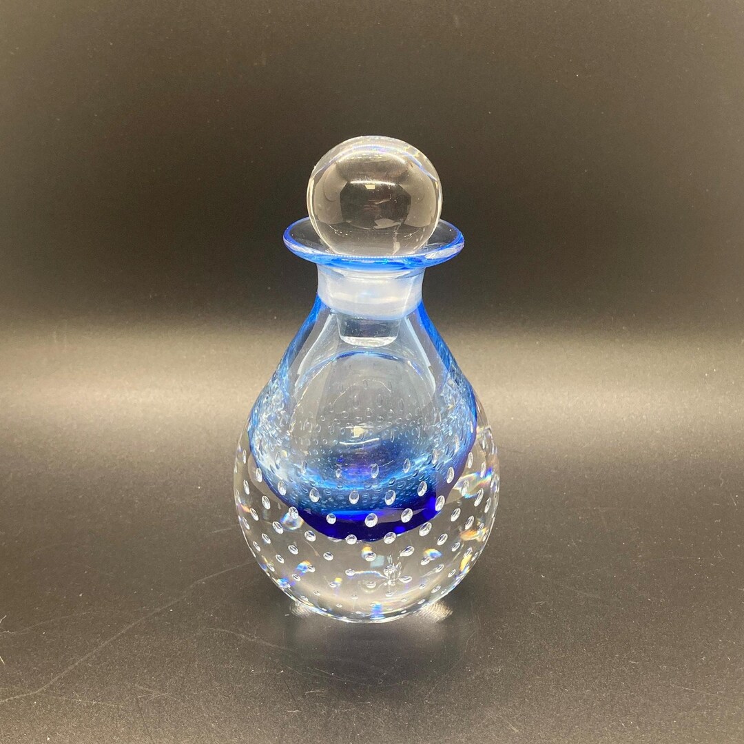 Vintage Hand Blown Bubble Glass Perfume Bottle With Stopper by ...