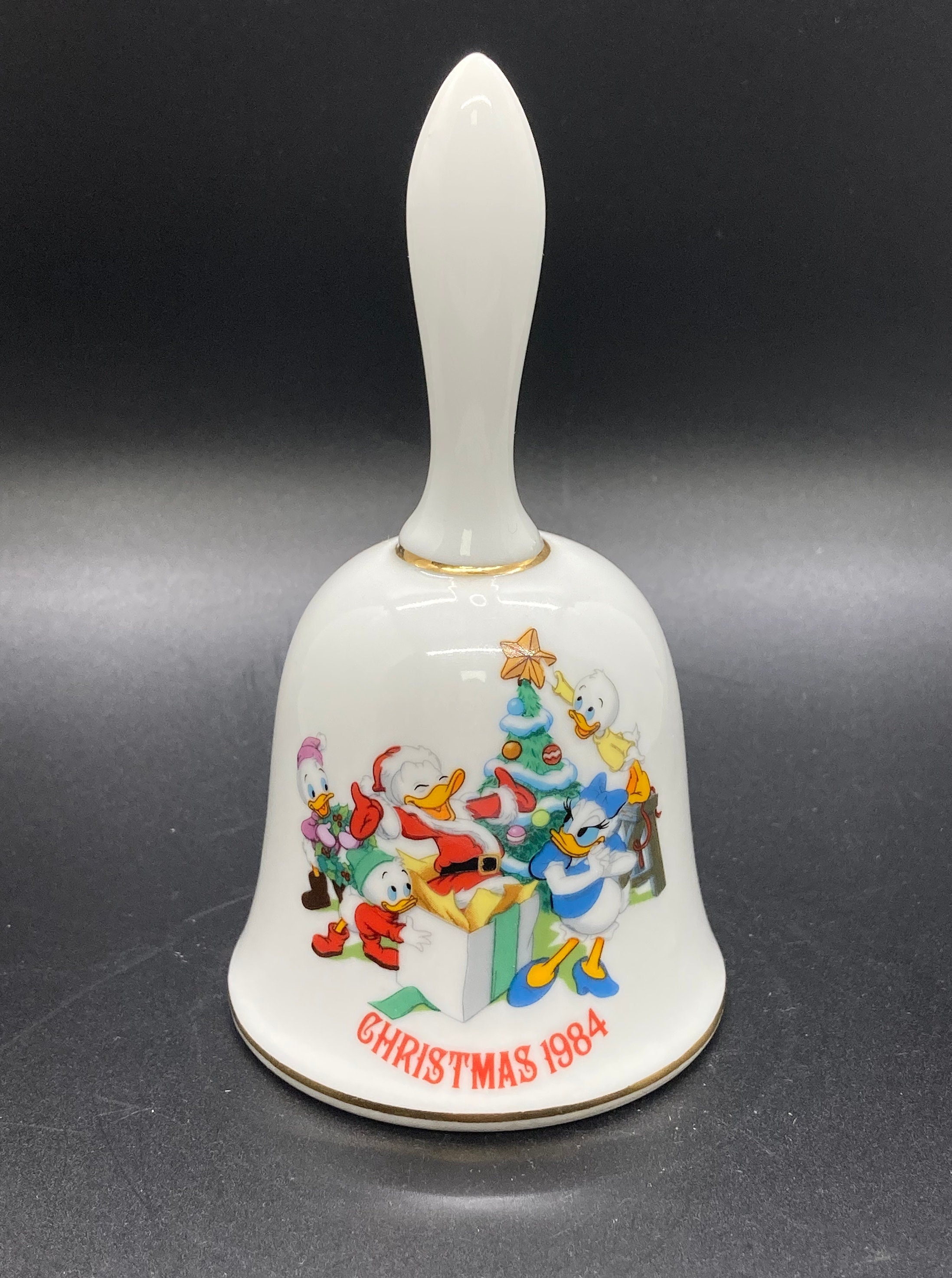 Vintage 1984 Collectors Disney Christmas Bell With Donald Duck and