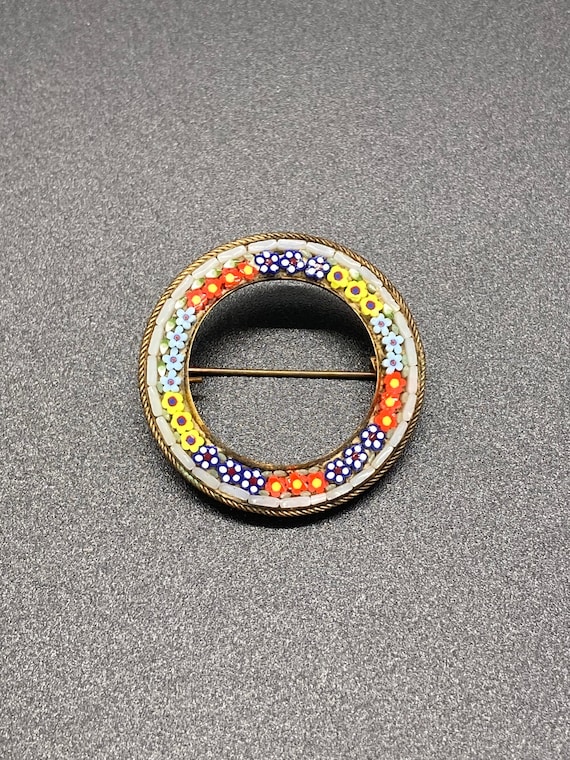 Vintage Italian Murano Glass Micro Mosaic Circular