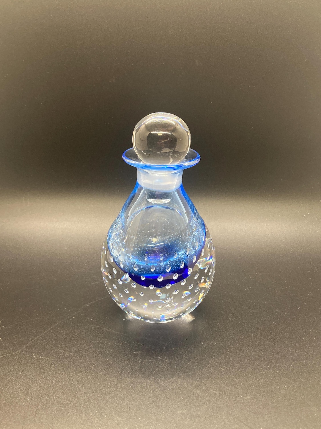 Vintage Hand Blown Bubble Glass Perfume Bottle With Stopper by ...