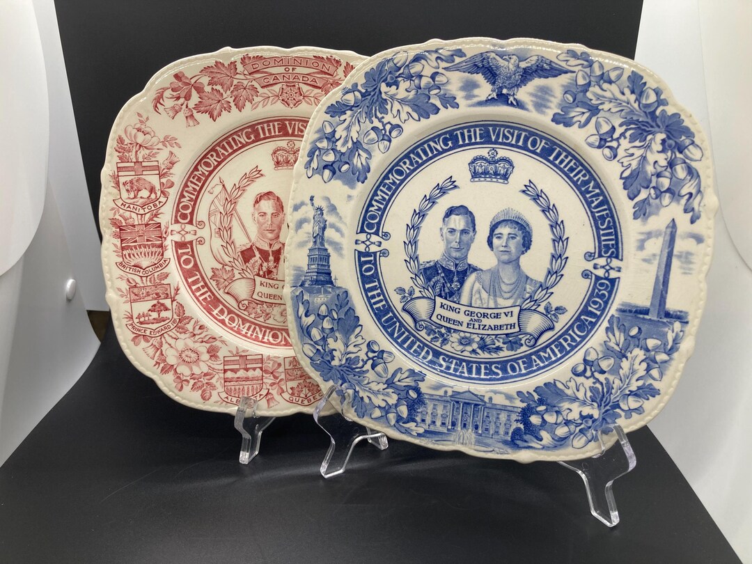 Visit Plate SINGLE Vintage James Maddock & Sons King George Queen Elizabeth 1939 ...