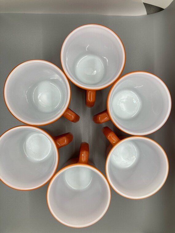 Six Vintage 1960/70's Pyrex Burnt Orange Coffee Mugs - Etsy