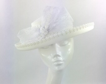 White Boater Hat - Etsy