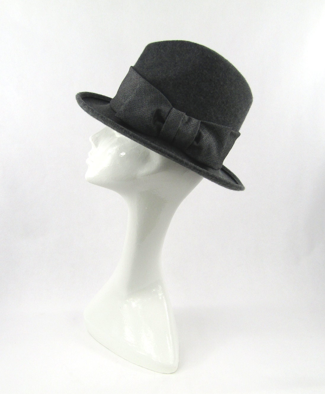 Bespoke Mens/Unisex Charcoal High Crown Wool Felt Hat Races Etsy