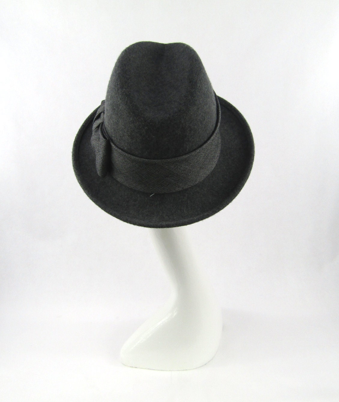 Bespoke Mens/Unisex Charcoal High Crown Wool Felt Hat Races Etsy