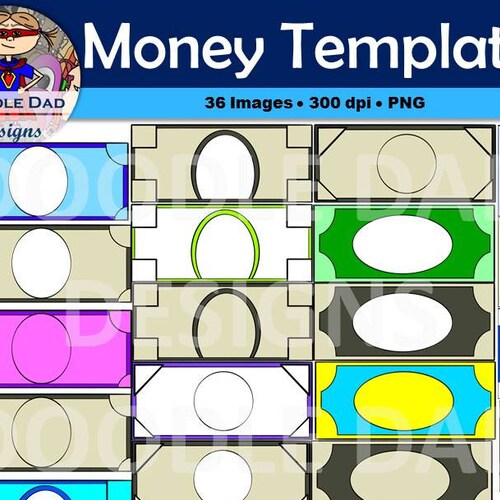 Money Template Clip Art customizable Currency Finance Etsy