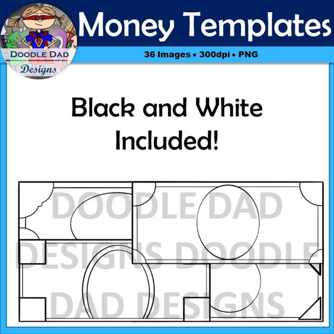 Money Template Clip Art customizable Currency (Instant Download) Etsy