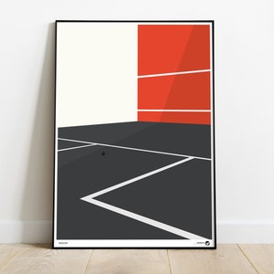 Squash court, squash poster, sport poster, poster, wall print, wall decoration, minimal poster, illustration, gift idea, interior detail