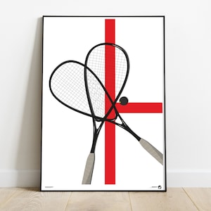 Squashschläger, Squash, Squashplakat, Sportplakat, Sportdruck, Illustration, Geschenk, Geschenkidee, Wanddruck, Wanddekoration, Wandplakat