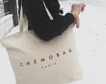 Large Canvas CHEMOBAG TOTE, Cute, Fashionable & Modern Cancer Totebag