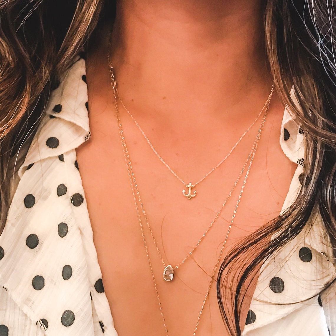 ANCHOR PENDANT Necklace 14K Solid Gold Anchor Necklace 14K Etsy