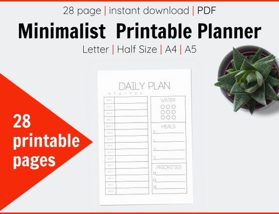 Minimalist Printable Planner Minimalist Planner Undated | Etsy