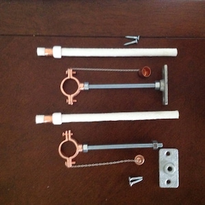 Wine Bottle Tiki Torch Hanging Kit: Copper Plated Hardware, Set of 2