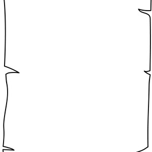 Puede incluir: Un pergamino blanco en blanco con un borde tosco dibujado a mano. El pergamino es perfecto para agregar tu propio texto o ilustraciones.