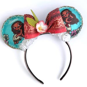 ON SALE! Disney Moana Minnie inspired Mouse Ears Headband - Child Size Mouse Ears - Magic Kingdom Ears