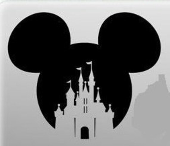 Download Mickey Head with Castle Cut out Disney Castle Vinyl Decal ...