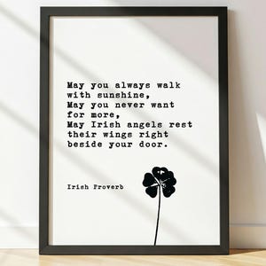 May You Always Walk With Sunshine | Irish Blessing Print | Irish Home Decor | Printable Wall Art