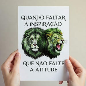 Quando Faltar A Inspiração Que Não Falte A Atitude | Quando Faltar A Inspiração Que Não Falte A Atitude | Quando Faltar A Inspiração Que Não Falte A Atitude |ライオン ヘッド水彩プリント |やる気を起こさせる引用