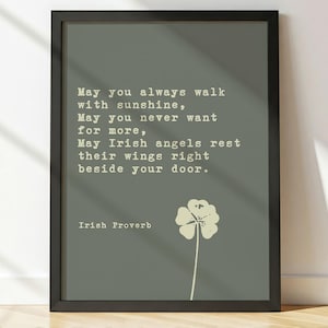 May You Always Walk With Sunshine | Irish Blessing Print | Irish Home Decor | Printable Wall Art