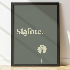 Irish Print | Sláinte Irish Cheers | Irish Home Decor | Printable Wall Art