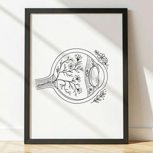 Floral Eyeball Art Print | Optometrist Office Decor | Ophthalmologist Gift | Anatomical Wall Art | Unique Doctor Office Art