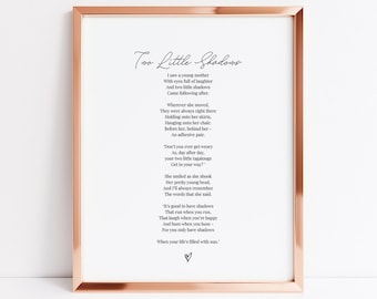 Two Little Shadows Poem | Mom Birthday Gift |  Mothers Day Gift For Mom | Printable Wall Art